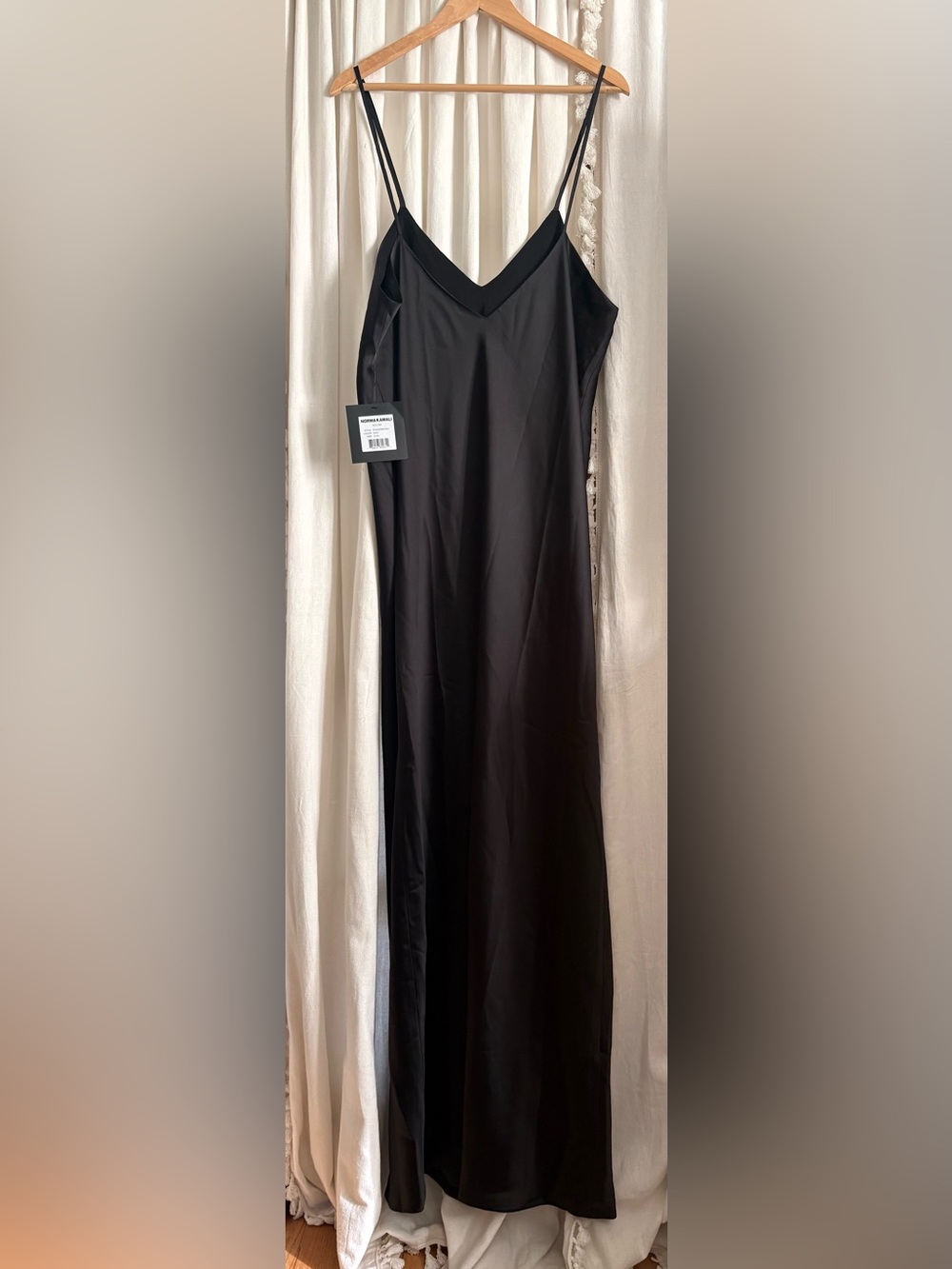 Norma Kamali Black Maxi Slip Dress NWT XL / 42